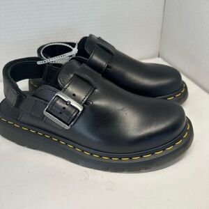 Dr. Martens Black Leather Buckle Mules Women’s Size 8 NWOT